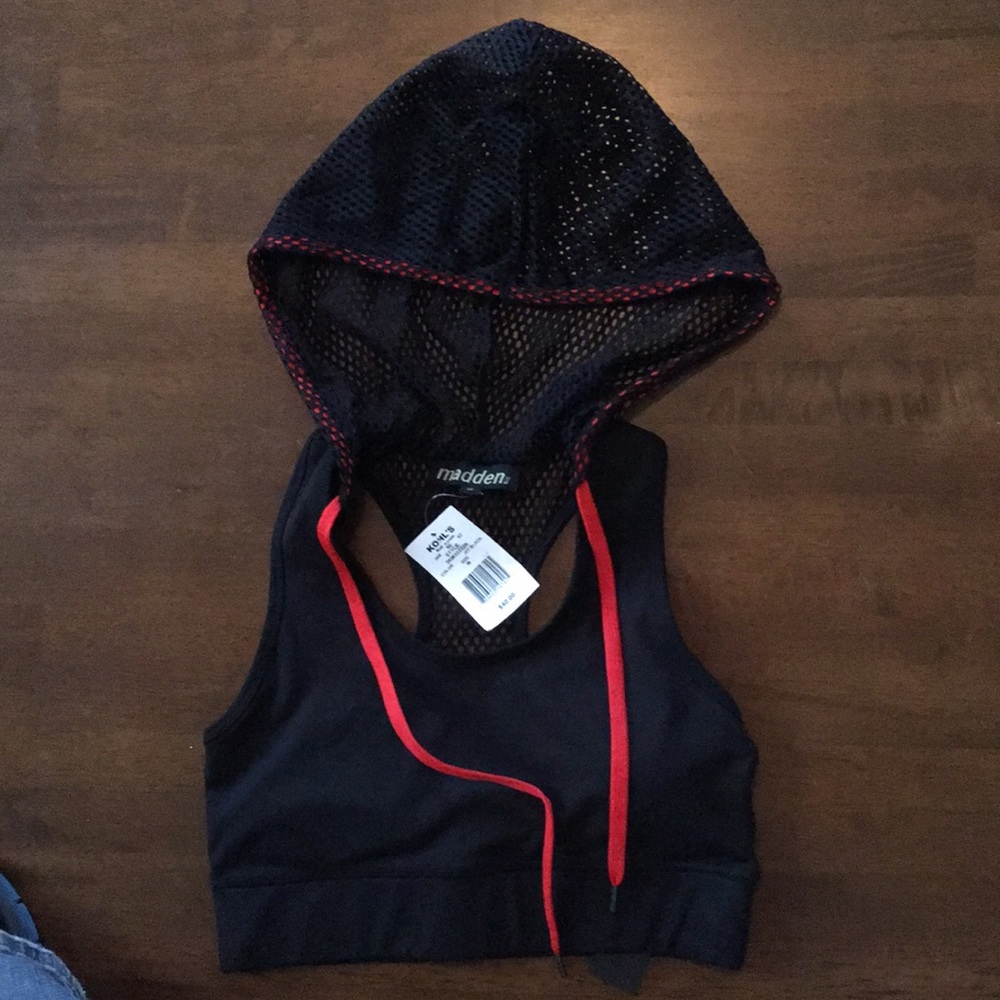 Madden hooded sports bra top